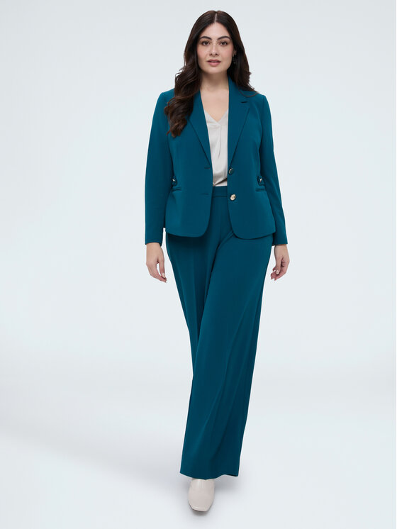 Fiorella Rubino Fiorella Rubino Spodnie materiałowe P011L002301N024 Turkusowy Over Fit
