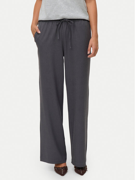 Vero Moda Vero Moda Kalhoty z materiálu Milly 10331924 Šedá Wide Leg