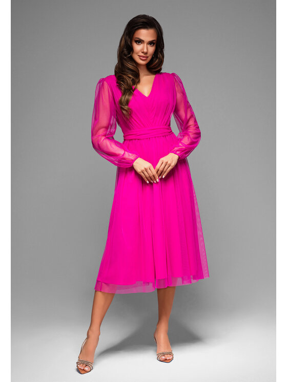 Ombre Ombre Sukienka koktajlowa LA-OM-DLR007 Różowy Regular Fit