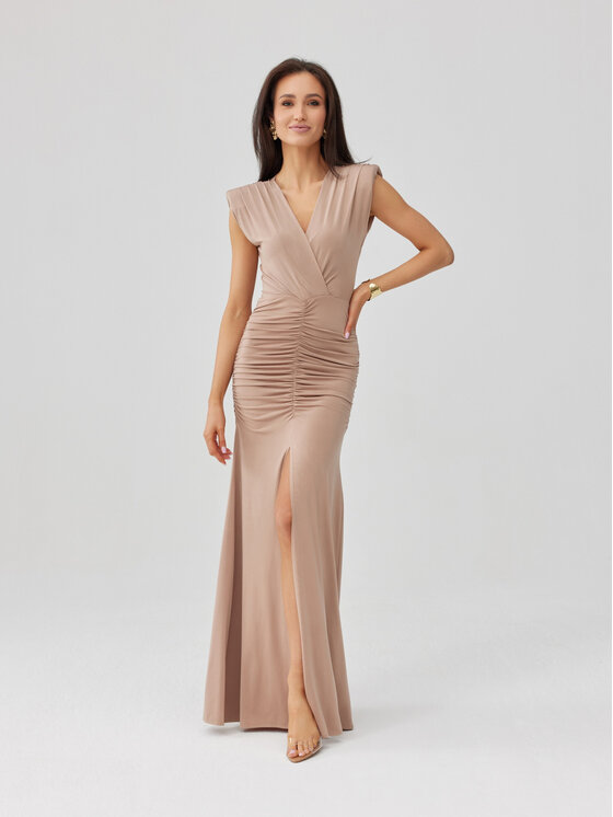 Roco Fashion Roco Fashion Abito da sera Noelia Beige Slim Fit