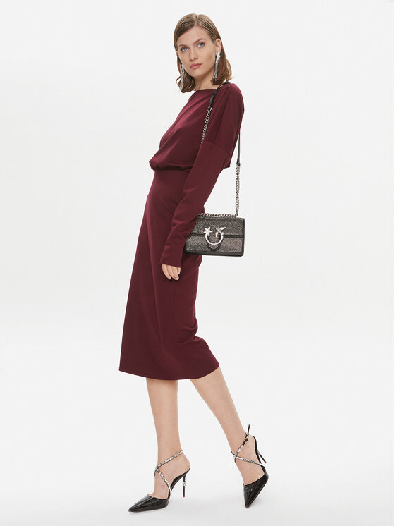 PINKO Pinko Vsakodnevna obleka Bolt 102291 A1CT Bordo rdeča Regular Fit
