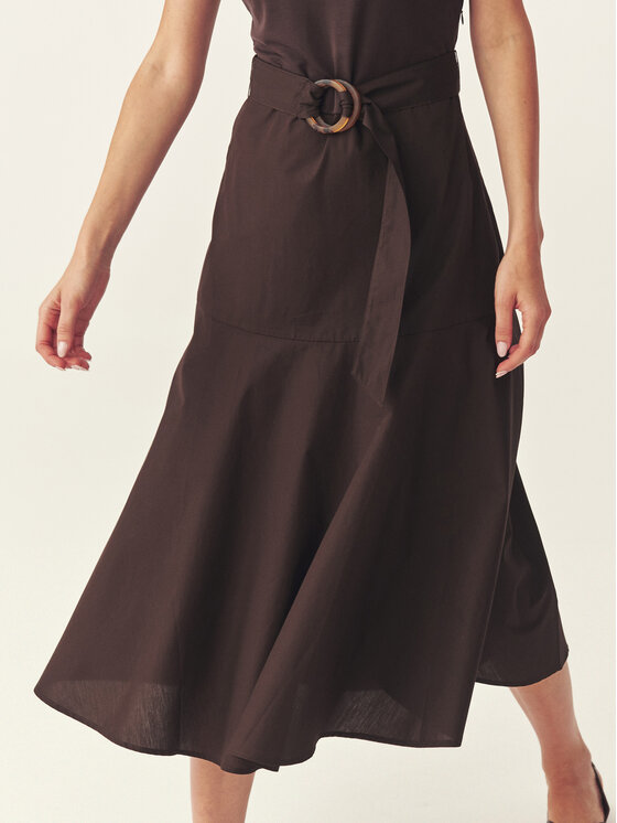 TATUUM TATUUM Sukienka dzianinowa AKOR Brązowy Flare Fit