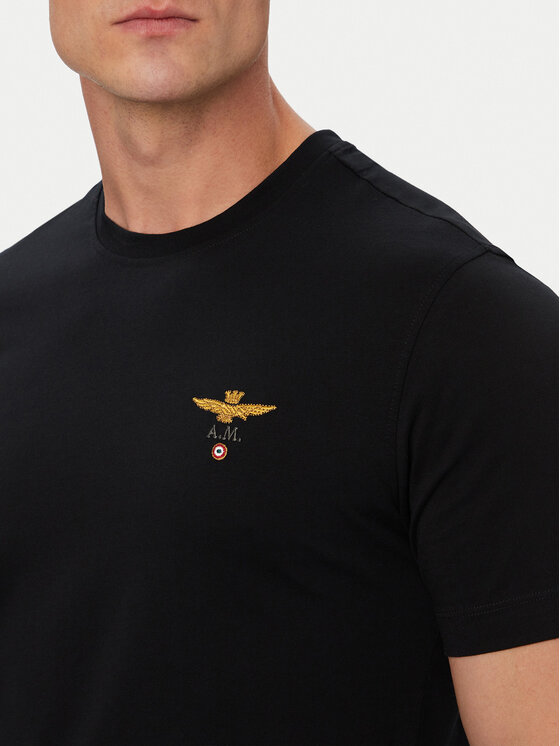 Aeronautica Militare Aeronautica Militare T-shirt 262TS1580UJ00372 Crna Regular Fit