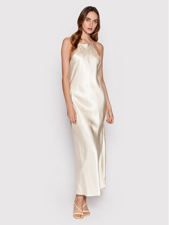Calvin Klein Calvin Klein Každodenní šaty Liquid Shine Cami K20K203839 Béžová Slim Fit