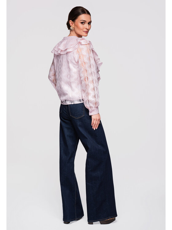 Ombre Ombre Bluzka OW-TS-E0027 Różowy Loose Fit