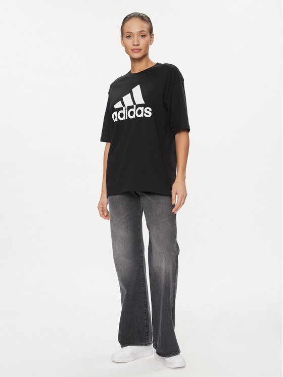 adidas adidas Футболка Essentials Big Logo Boyfriend T-Shirt HR4931 Чорний Loose Fit