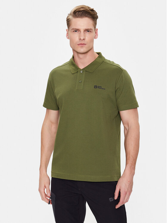 Jack Wolfskin Polo Essential 1809301 Zaļš Regular Fit