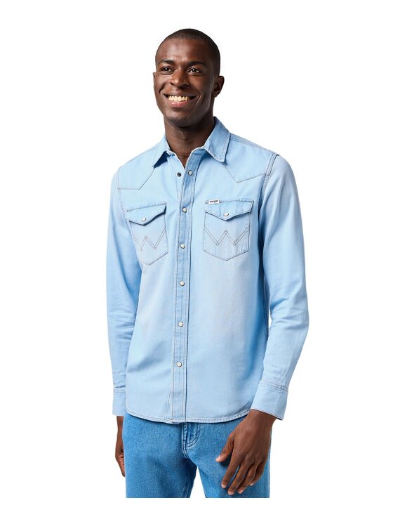 Wrangler Wrangler camicia di jeans 112362745 Blu Regular Fit