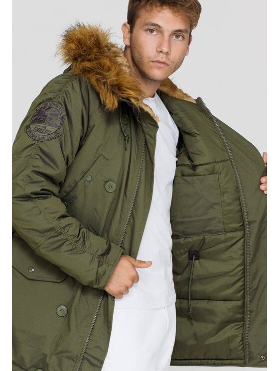 Alpha Industries Kurtka zimowa Alpha Industries Explorer JACKET DARK GREEN Zielony Parka Fit Modivo.pl