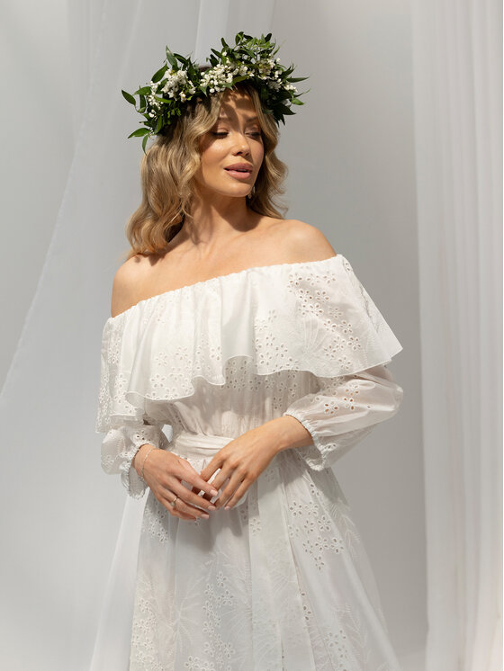LIDIA KALITA LIDIA KALITA Sukienka koktajlowa Belle Biały Flare Fit