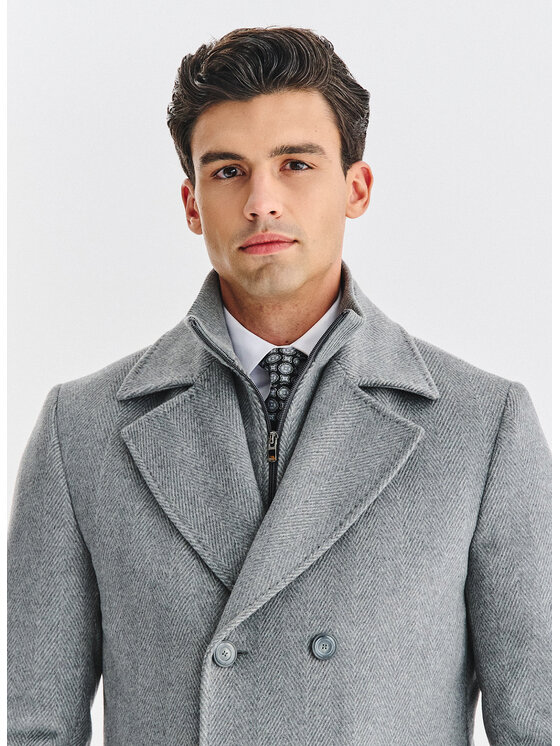 Pako Lorente Pako Lorente Płaszcz zimowy P25WF-7X-021 Szary Classic Fit