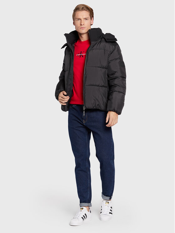 Calvin Klein Calvin Klein Зимно яке Mix Media Quilt K10K110329 Черен Regular Fit
