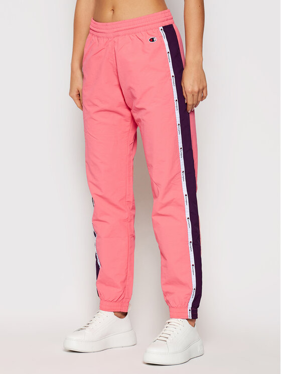 Champion Champion Spodnie dresowe Jacquard Logo Tape 113454 Pomarańczowy Custom Fit