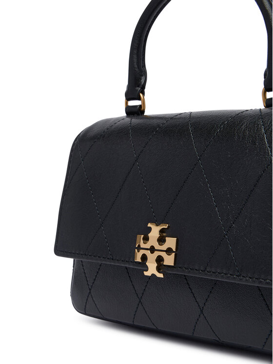 Tory Burch Tory Burch Borsetta Charlie Quilted Mini Top Handle Chain Wallet 186032 Nero