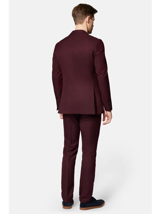 Lancerto Lancerto Garnitur Kinsey GA073124000011 Bordowy Slim Fit