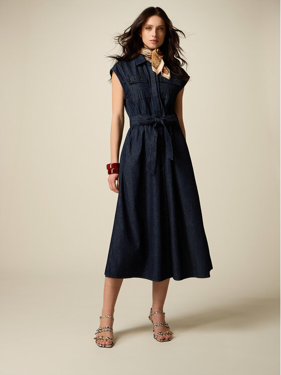 Oltre Oltre Vestito da giorno 7066J000943N034 Blu A-Line Fit