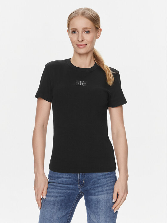 Calvin Klein Jeans Majica J20J222687 Črna Regular Fit