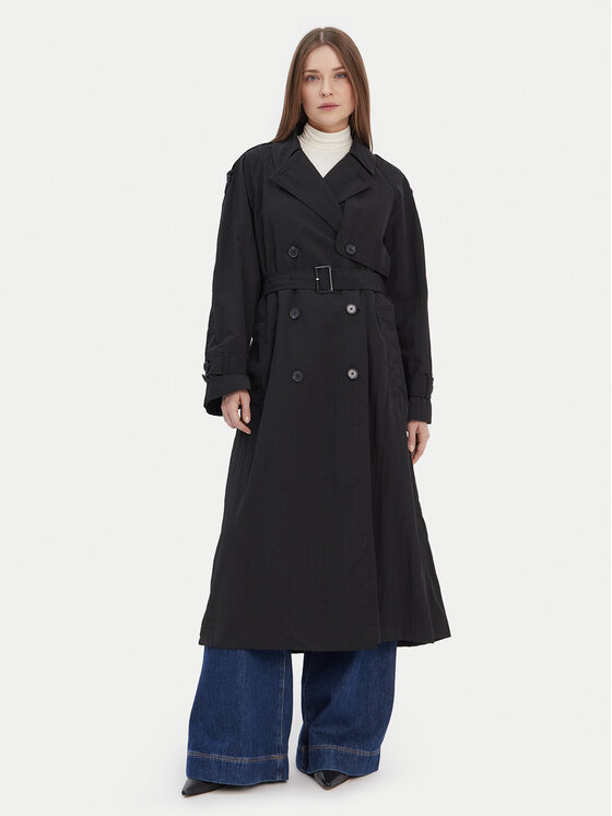 Tommy Hilfiger Tommy Hilfiger Trenčkot WW0WW45632 Černá Oversize