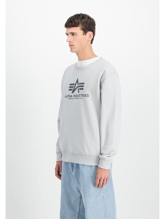 Alpha Industries Alpha Industries Bluza Basic Big Logo Sweatshirt Szary Regular Fit
