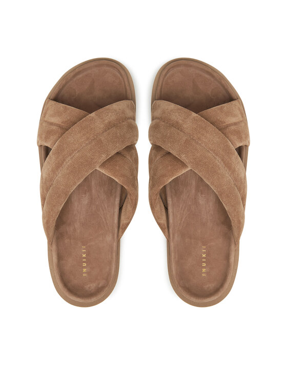 Inuikii Inuikii Klapki Suede Crossed 50102-500 Beżowy
