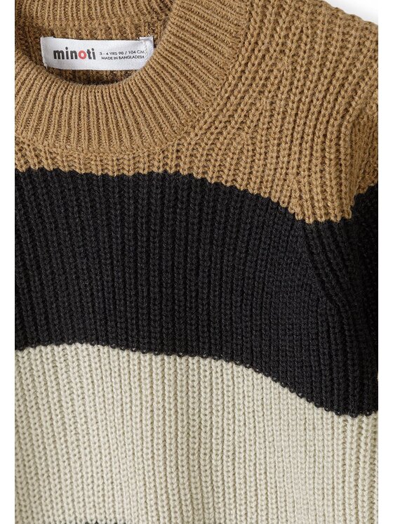 minoti minoti Sweter 33KNIT200 Brązowy jasny Regular Fit