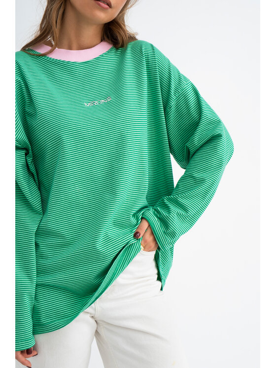 Mirons Mirons Longsleeve stripes Zielony Oversize