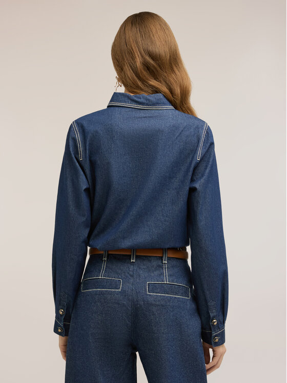 Motivi Motivi Camicia 5400Q000909N034 Blu Regular Fit