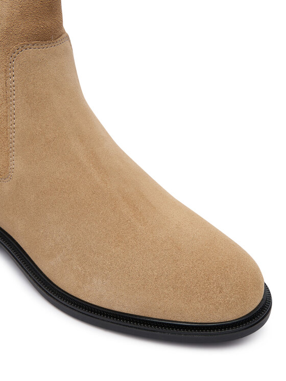 Tommy Hilfiger Tommy Hilfiger Klassische Stiefeletten Enamel Flag Suede Ankle Chelsea FW0FW09575 Beige