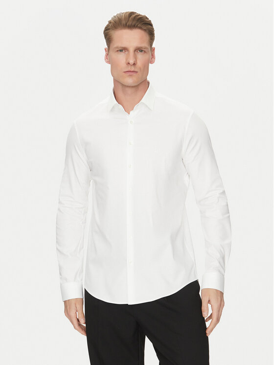 Calvin Klein Calvin Klein Cămașă K10K114310 Alb Slim Fit