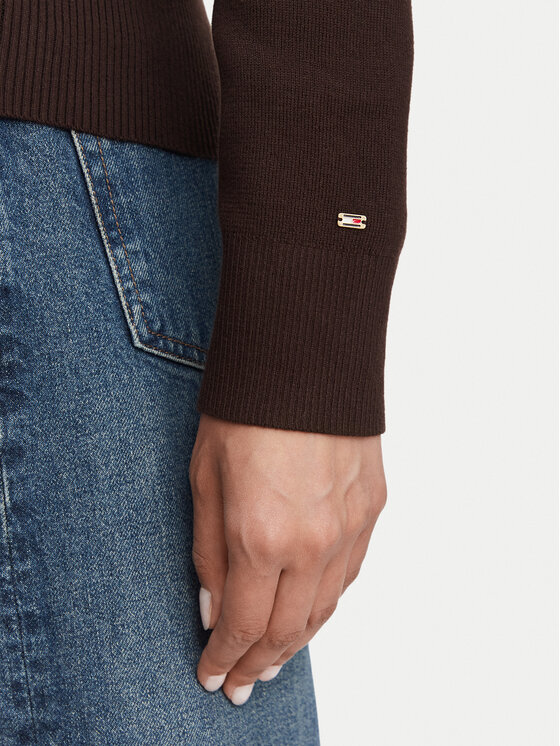 Tommy Hilfiger Tommy Hilfiger Πουλόβερ WW0WW52298 Σκούρο καφέ Regular Fit