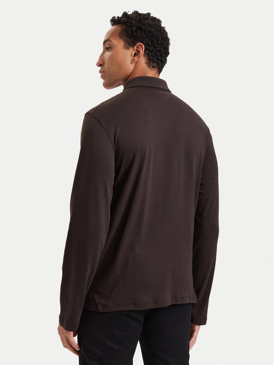 Calvin Klein Calvin Klein Polo Supima LV04LH240G Brązowy ciemny Slim Fit