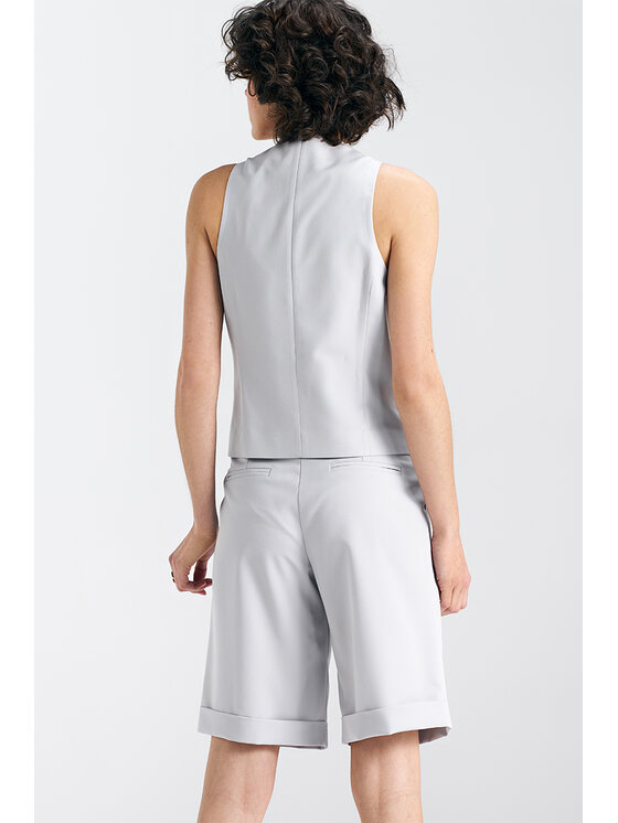 NIFE NIFE Šortky z materiálu SD88 Šedá Relaxed Fit