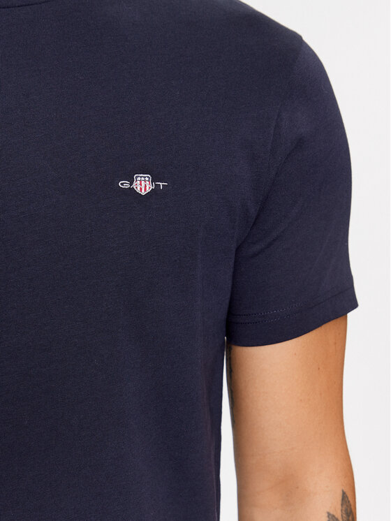 Gant Gant Tričko Shield 2003185 Tmavomodrá Slim Fit
