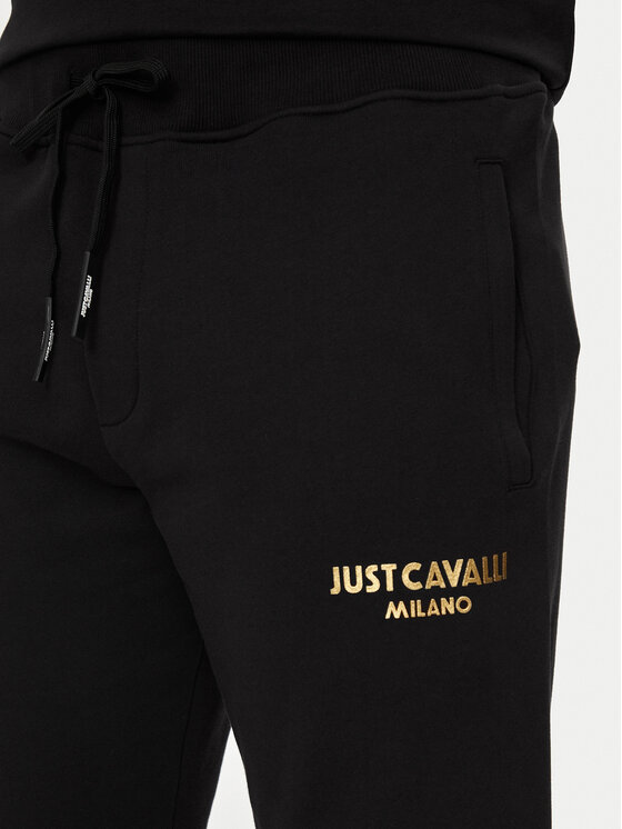 Just Cavalli Just Cavalli Spodnie dresowe 77OAAT01 Czarny Regular Fit