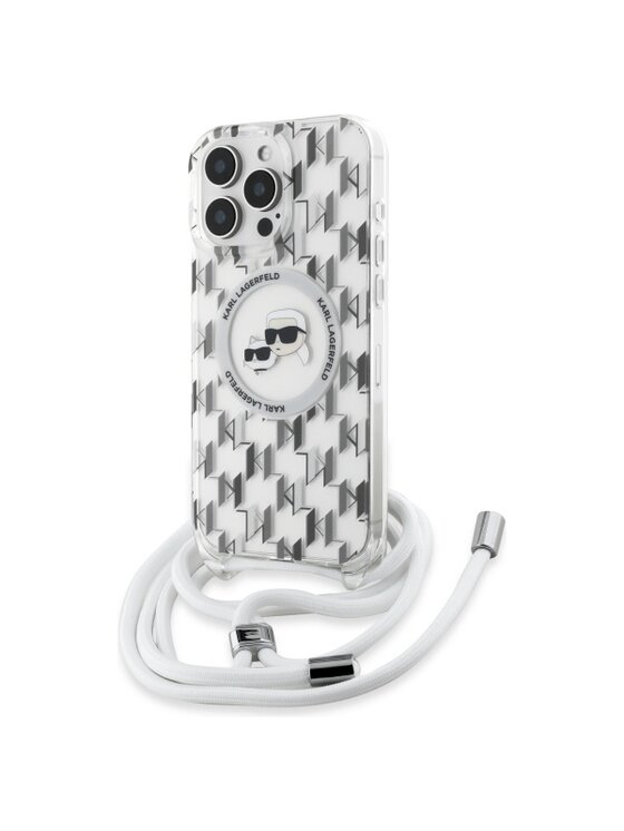 KARL LAGERFELD KARL LAGERFELD Etui na telefon Crossbody Monogram Karl & Choupette Head Przezroczysty