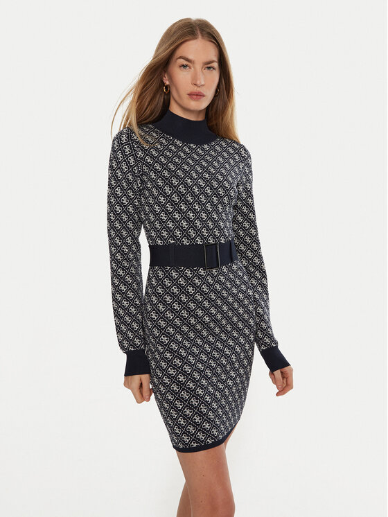 Guess Guess Rochie tricotată Lise W4BK43 Z37K0 Albastru Regular Fit