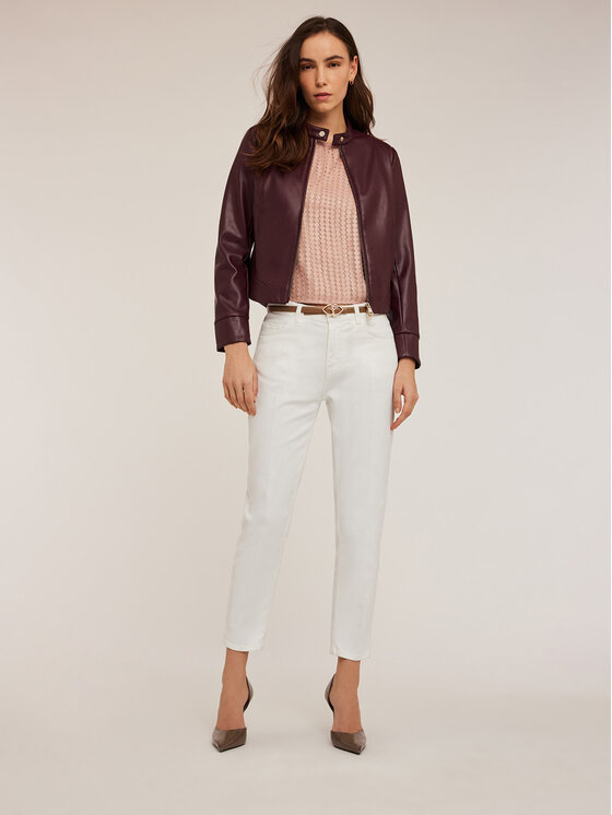 Motivi Motivi Pantaloni di tessuto P727Q003648N011 Bianco Regular Fit