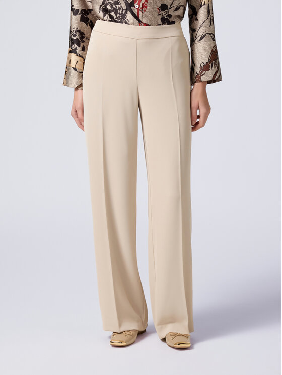 Oltre Oltre Spodnie materiałowe P247J102278N002 Écru Regular Fit