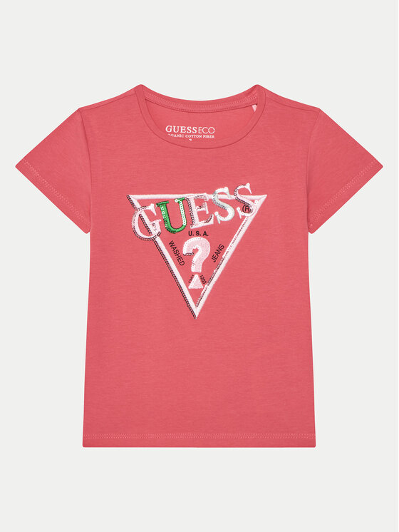 Guess Guess T-Shirt K5RI16 K6YW4 Růžová Regular Fit