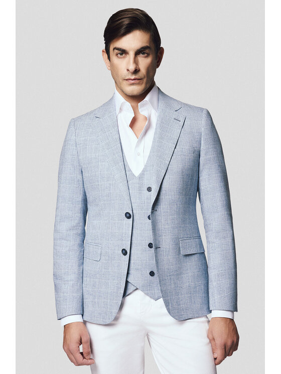 Lancerto Lancerto Marynarka Lanusei MA131125000005 Niebieski Slim Fit
