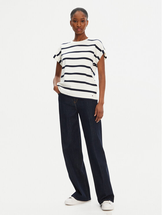 Tommy Hilfiger Tommy Hilfiger Тишърт Gold Button WW0WW45628 Тъмносин Regular Fit