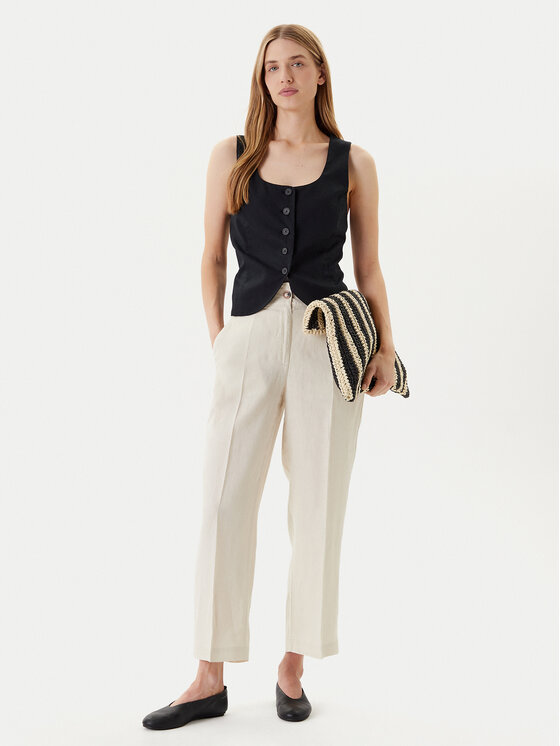 United Colors Of Benetton United Colors Of Benetton Текстилни панталони 4AGHDF06R Бежов Straight Fit