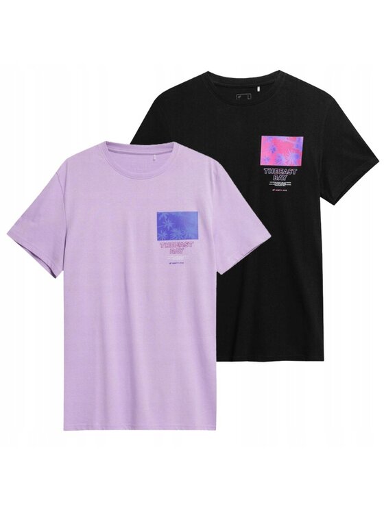 4F 4F Komplet 2 t-shirtów TTSHM362 Kolorowy Comfortable Fit