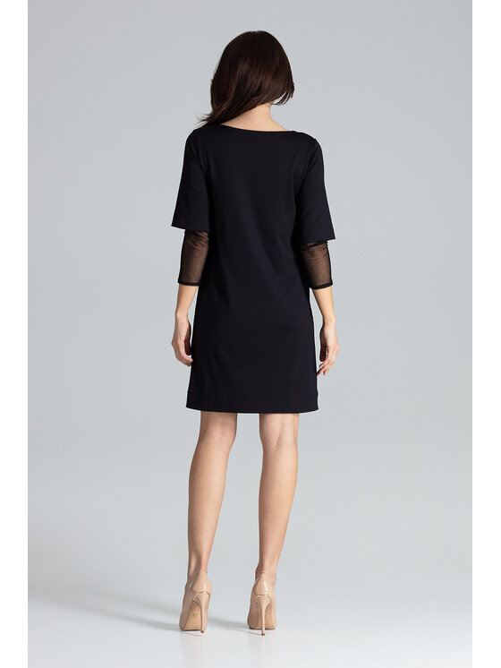Lenitif Lenitif Vestito L015 Nero Regular Fit
