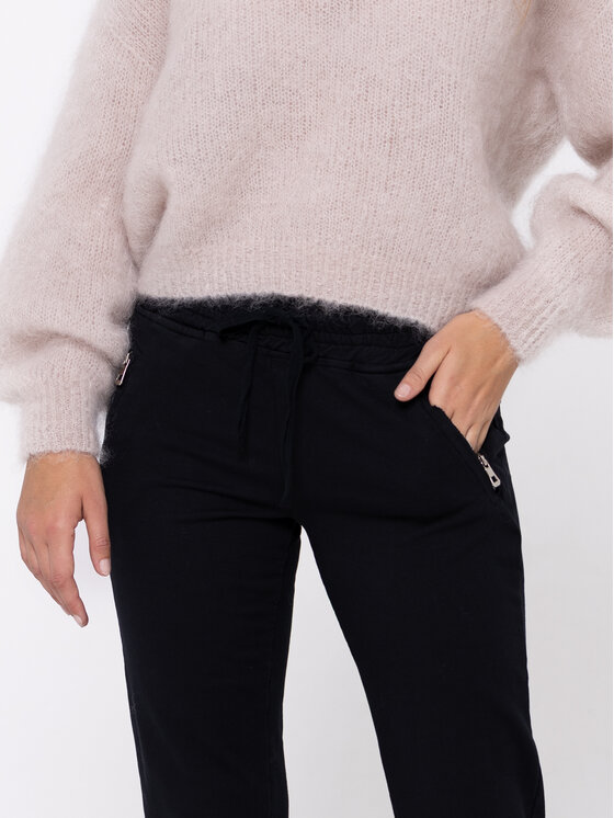 Miss LK Miss LK Spodnie materiałowe MISSLKSD Czarny Loose Fit