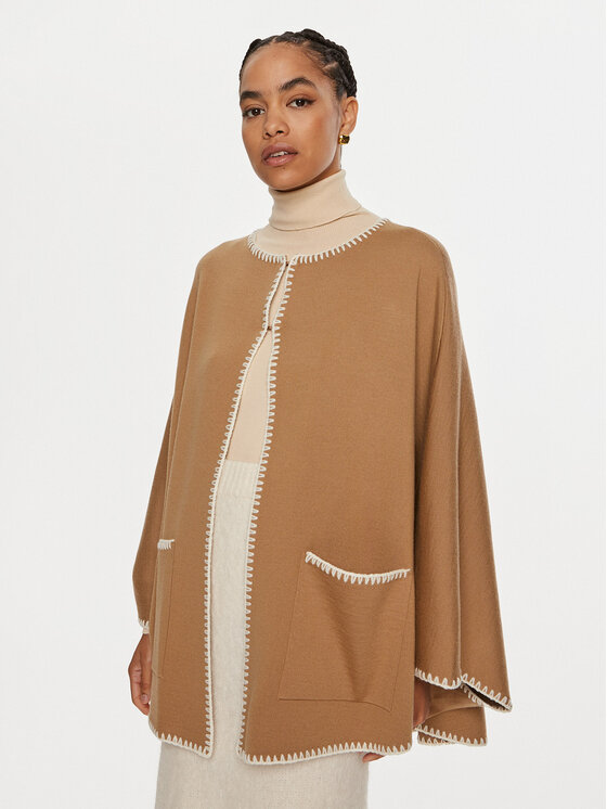 Luisa Spagnoli Poncho Meglio 58467 Nero Regular Fit, taglia : OS