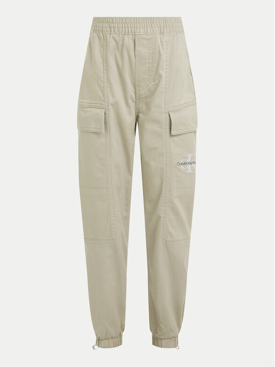 Calvin Klein Jeans Jogger nohavice Essential IB0IB02270 Béžová Regular Fit