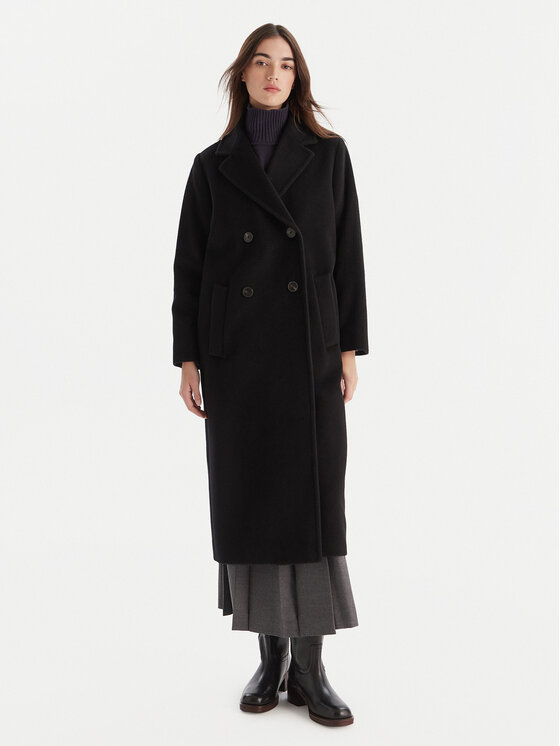 Weekend Max Mara Weekend Max Mara Vlněný kabát Zufolo 2525016092 Černá Regular Fit