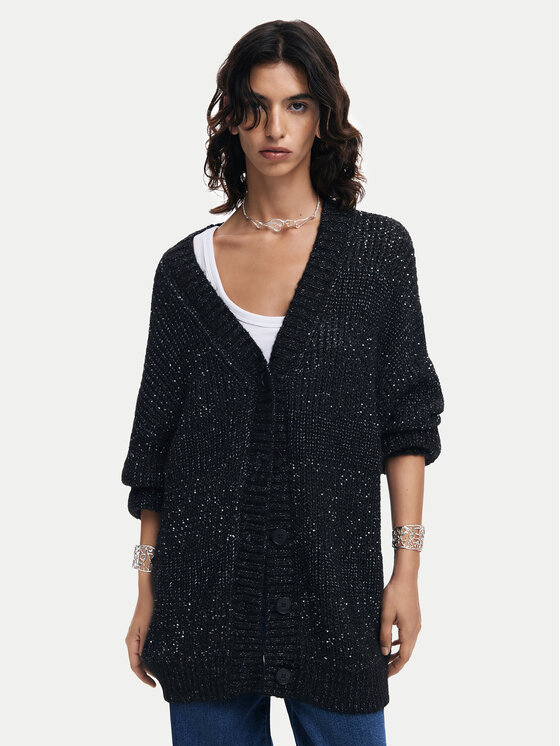 Desigual Desigual Ζακέτα Fredericton 24WWJF22 Μαύρο Relaxed Fit