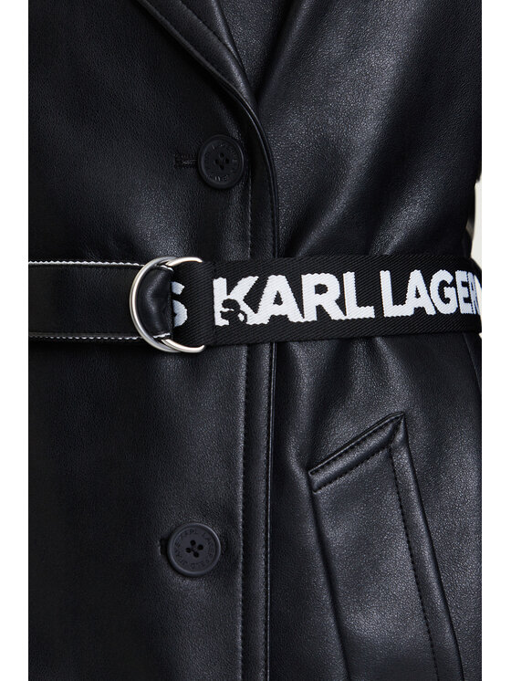 Karl Lagerfeld Jeans Karl Lagerfeld Jeans Płaszcz z imitacji skóry A3W15047 Czarny Relaxed Fit